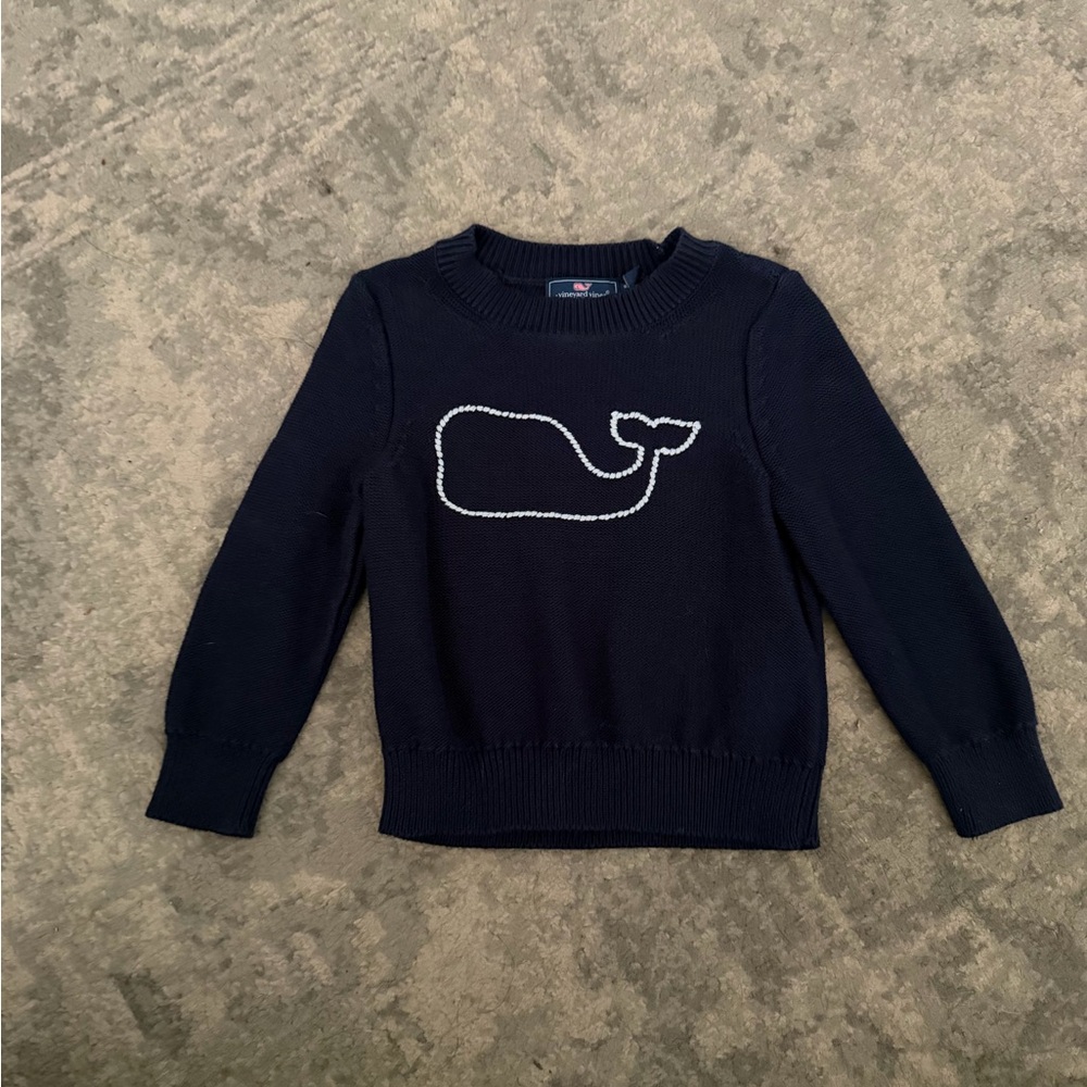 Vineyard Vines Navy Toddler Whale Pullover